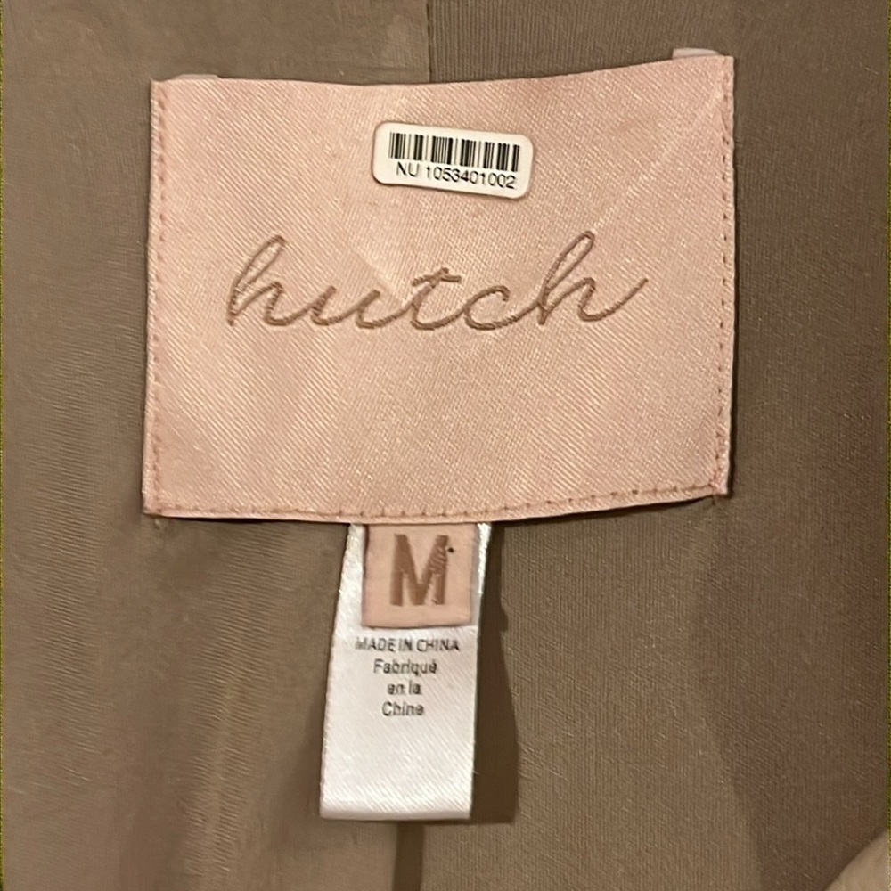 Anthropologie Hutch Vegan Leather Trench Coat beige & cream double-breasted NWOT - Picture 10 of 16